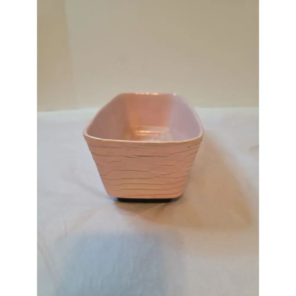 Vintage Shawnee Pink & Black Rectangle Planter USA 1205 Mid-Century Modern Pot